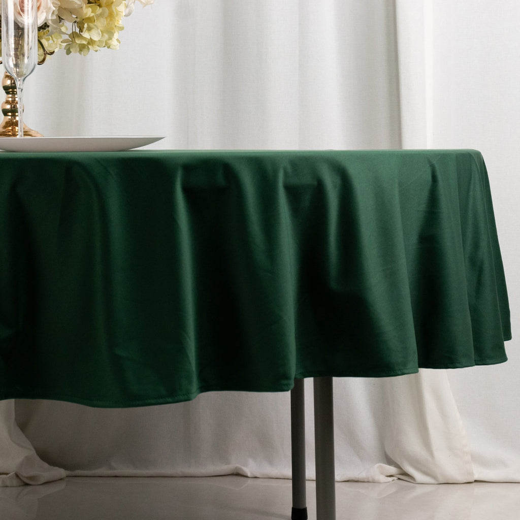 Scuba Round 90" Tablecloth Hunter Emerald Green - Wrinkle Free & Stain Resistant Table Cover - Bell Racket Store