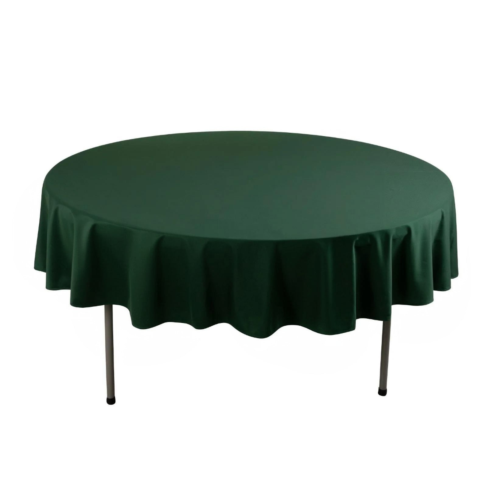 Scuba Round 90" Tablecloth Hunter Emerald Green - Wrinkle Free & Stain Resistant Table Cover - Bell Racket Store