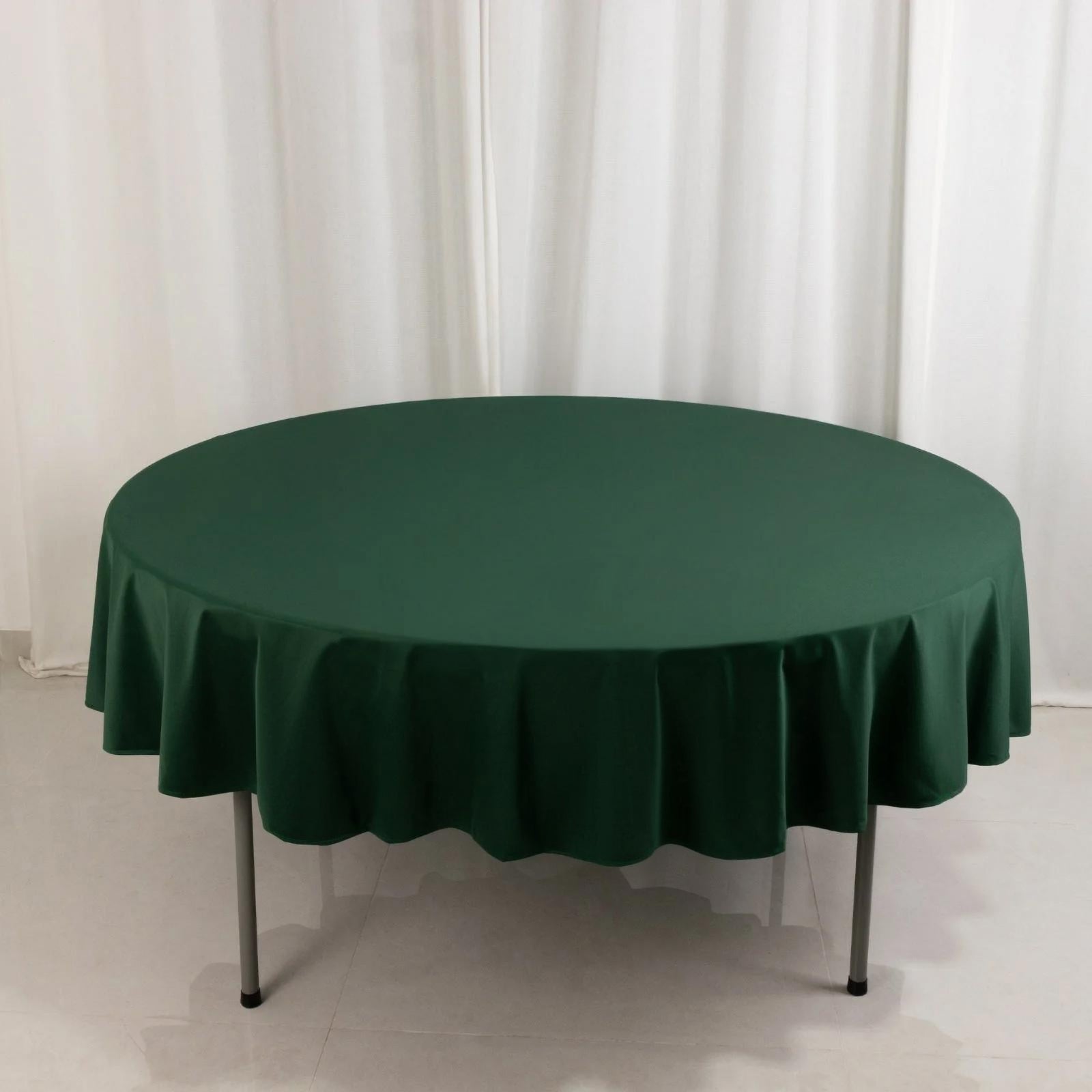 Scuba Round 90" Tablecloth Hunter Emerald Green - Wrinkle Free & Stain Resistant Table Cover - Bell Racket Store