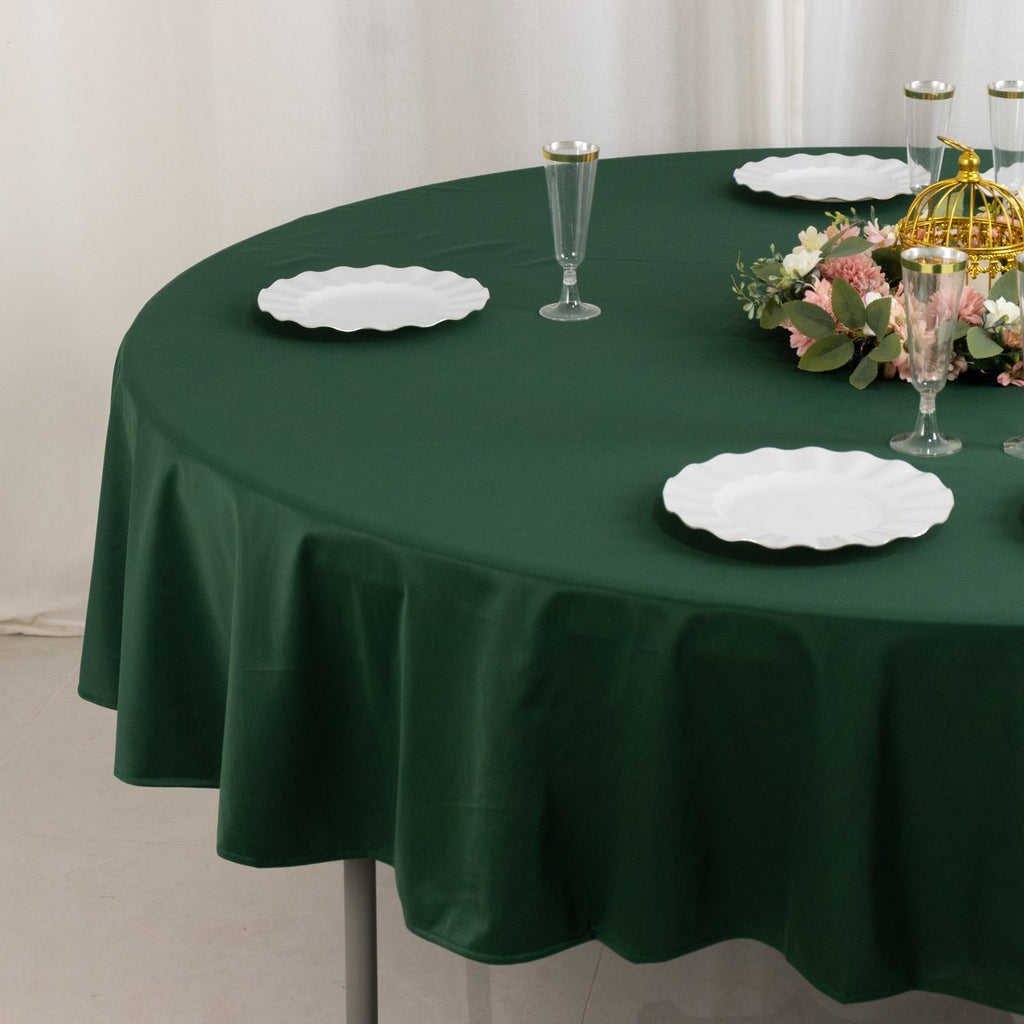 Scuba Round 90" Tablecloth Hunter Emerald Green - Wrinkle Free & Stain Resistant Table Cover - Bell Racket Store