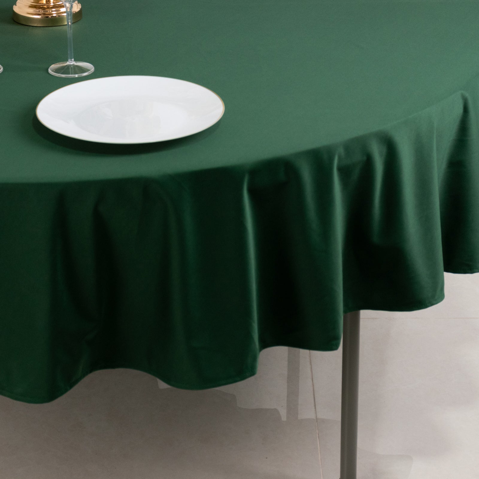 Scuba Round 90" Tablecloth Hunter Emerald Green - Wrinkle Free & Stain Resistant Table Cover - Bell Racket Store