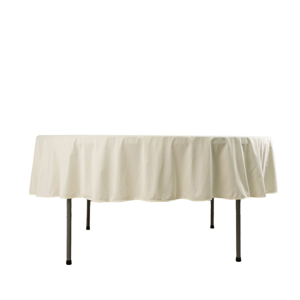 Scuba Round 90" Tablecloth Ivory - Wrinkle Free & Stain Resistant Table Cover - Bell Racket Store