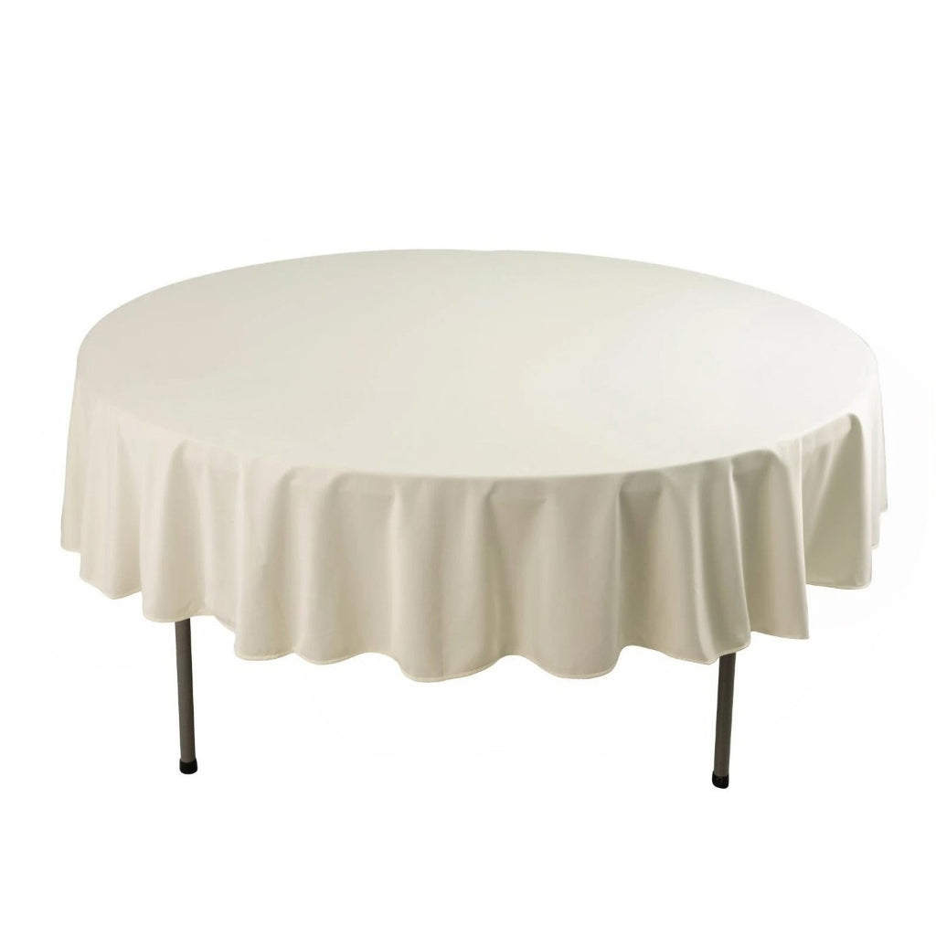 Scuba Round 90" Tablecloth Ivory - Wrinkle Free & Stain Resistant Table Cover - Bell Racket Store