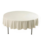 Scuba Round 90" Tablecloth Ivory - Wrinkle Free & Stain Resistant Table Cover - Bell Racket Store