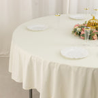 Scuba Round 90" Tablecloth Ivory - Wrinkle Free & Stain Resistant Table Cover - Bell Racket Store