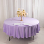 Scuba Round 90" Tablecloth Lavender Lilac - Wrinkle Free & Stain Resistant Table Cover - Bell Racket Store