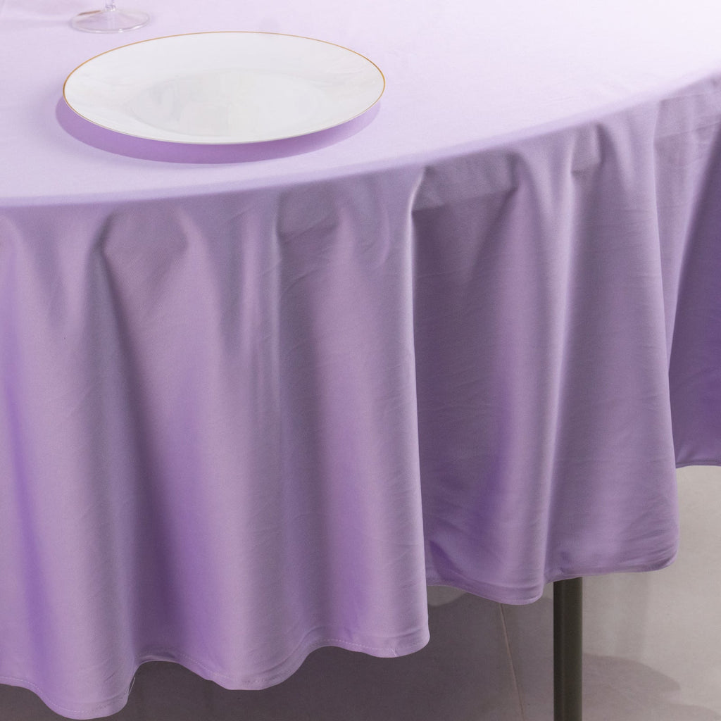 Scuba Round 90" Tablecloth Lavender Lilac - Wrinkle Free & Stain Resistant Table Cover - Bell Racket Store