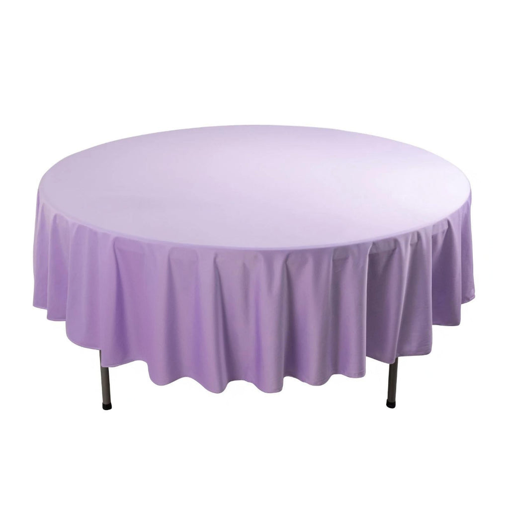 Scuba Round 90" Tablecloth Lavender Lilac - Wrinkle Free & Stain Resistant Table Cover - Bell Racket Store