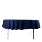 Scuba Round 90" Tablecloth Navy Blue - Wrinkle Free & Stain Resistant Table Cover - Bell Racket Store