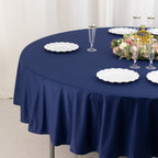 Scuba Round 90" Tablecloth Navy Blue - Wrinkle Free & Stain Resistant Table Cover - Bell Racket Store