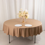 Scuba Round 90" Tablecloth Nude - Wrinkle Free & Stain Resistant Table Cover - Bell Racket Store