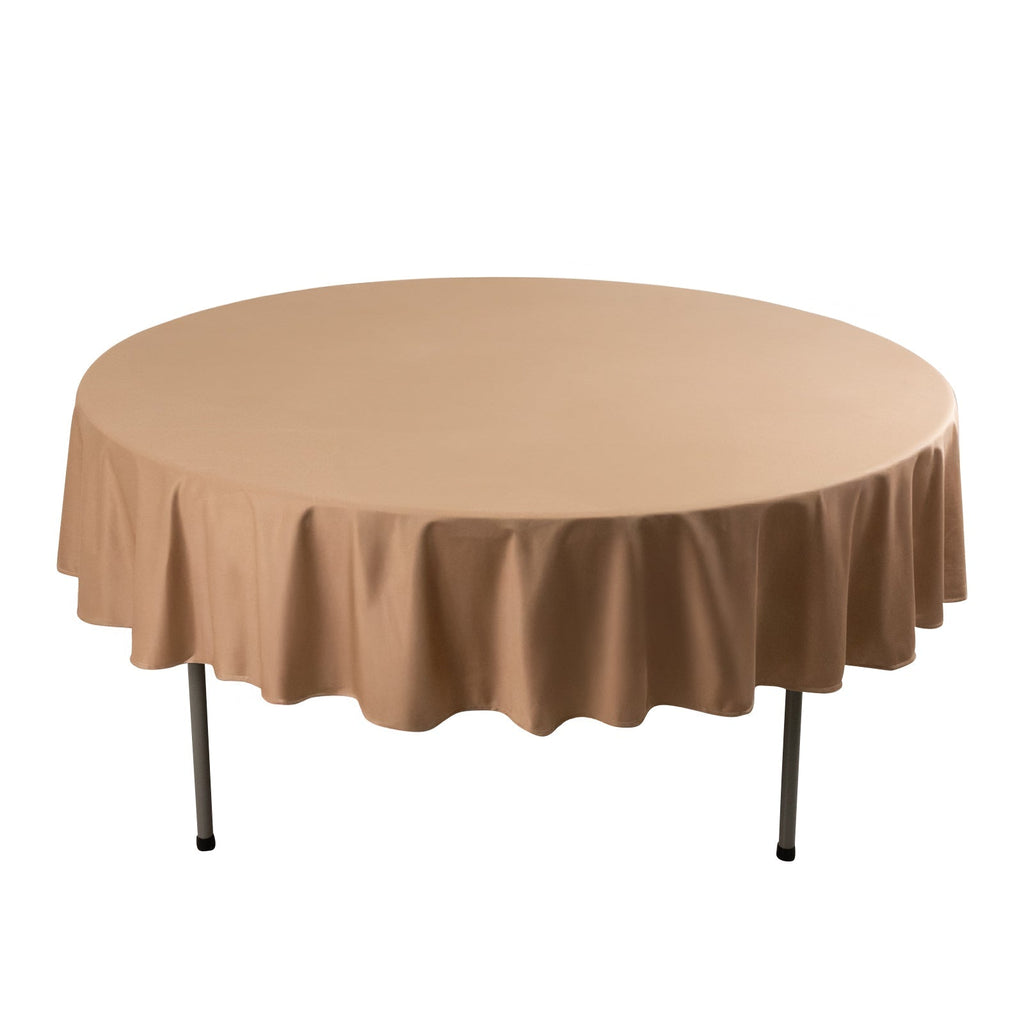 Scuba Round 90" Tablecloth Nude - Wrinkle Free & Stain Resistant Table Cover - Bell Racket Store