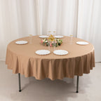 Scuba Round 90" Tablecloth Nude - Wrinkle Free & Stain Resistant Table Cover - Bell Racket Store