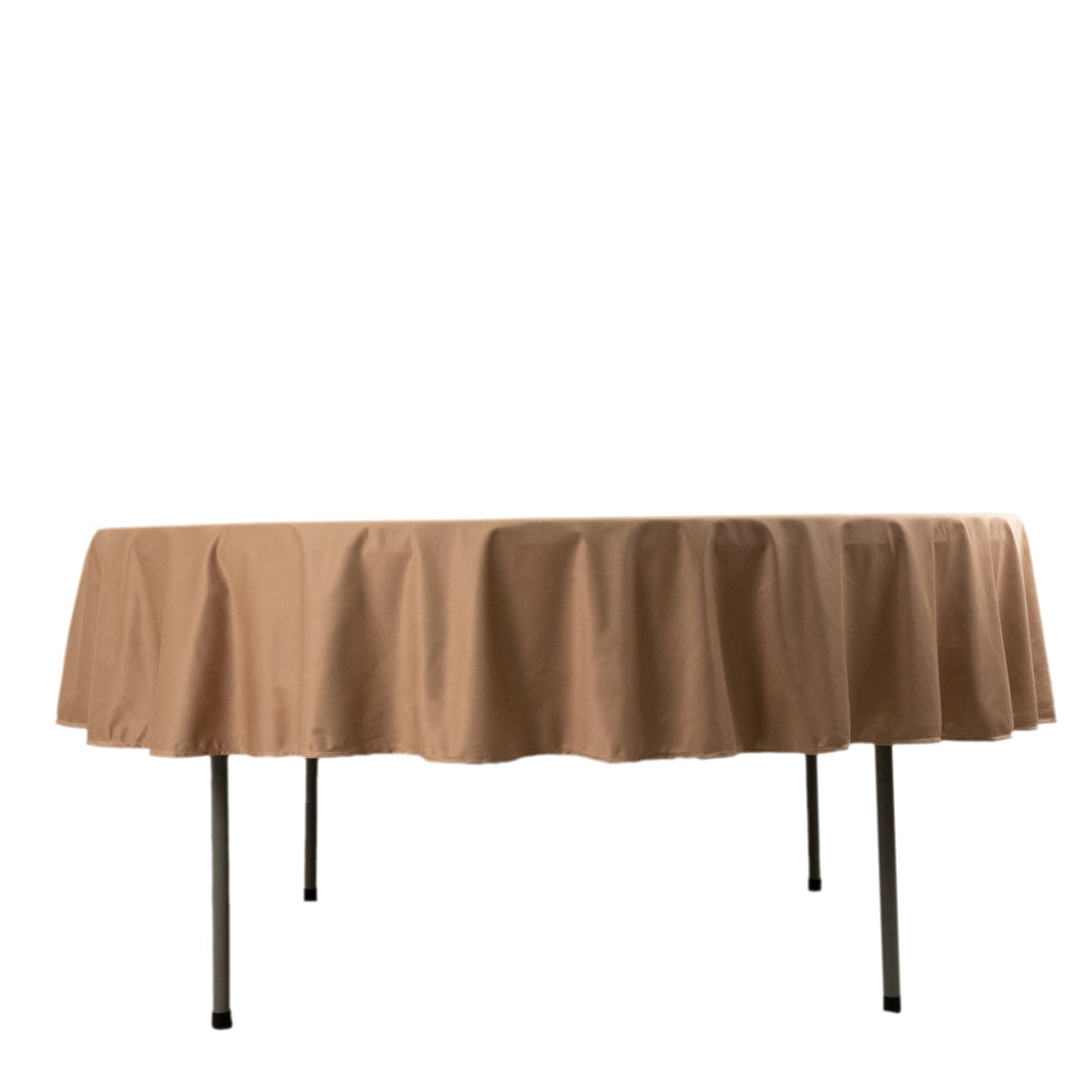 Scuba Round 90" Tablecloth Nude - Wrinkle Free & Stain Resistant Table Cover - Bell Racket Store