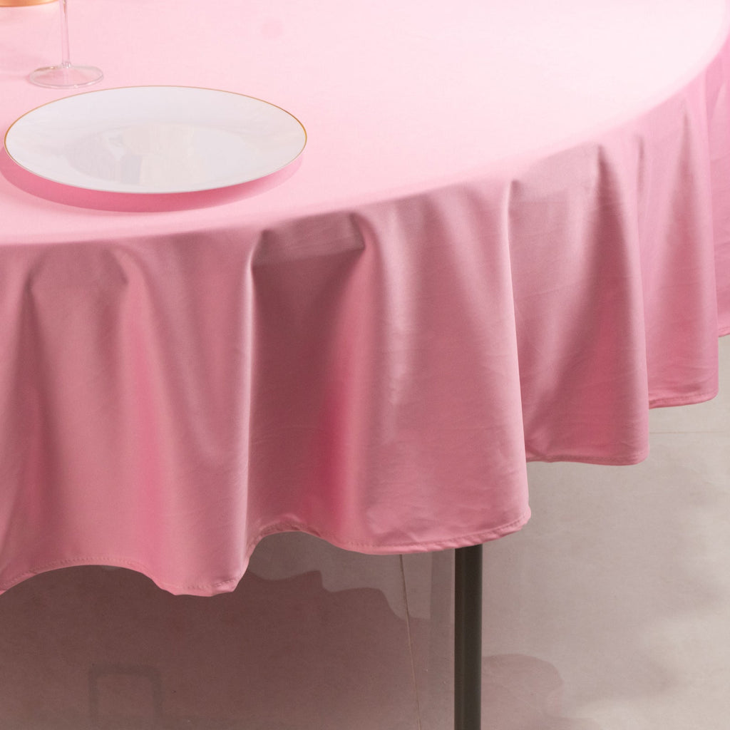 Scuba Round 90" Tablecloth Pink - Wrinkle Free & Stain Resistant Table Cover - Bell Racket Store