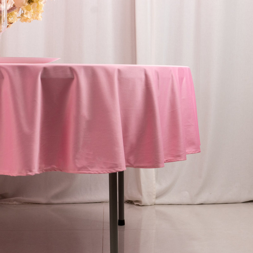 Scuba Round 90" Tablecloth Pink - Wrinkle Free & Stain Resistant Table Cover - Bell Racket Store