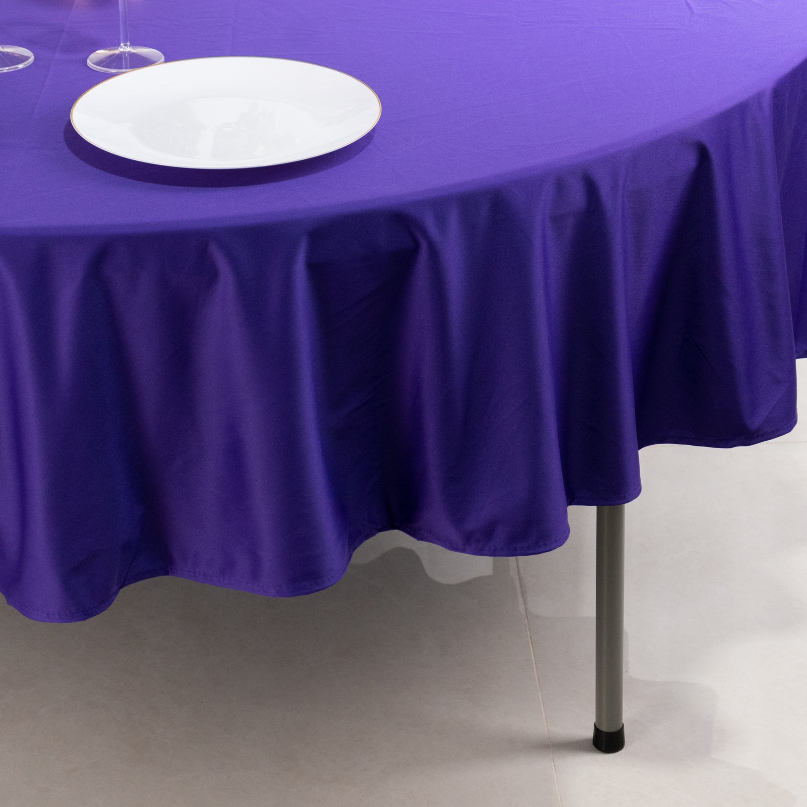 Scuba Round 90" Tablecloth Purple - Wrinkle Free & Stain Resistant Table Cover - Bell Racket Store