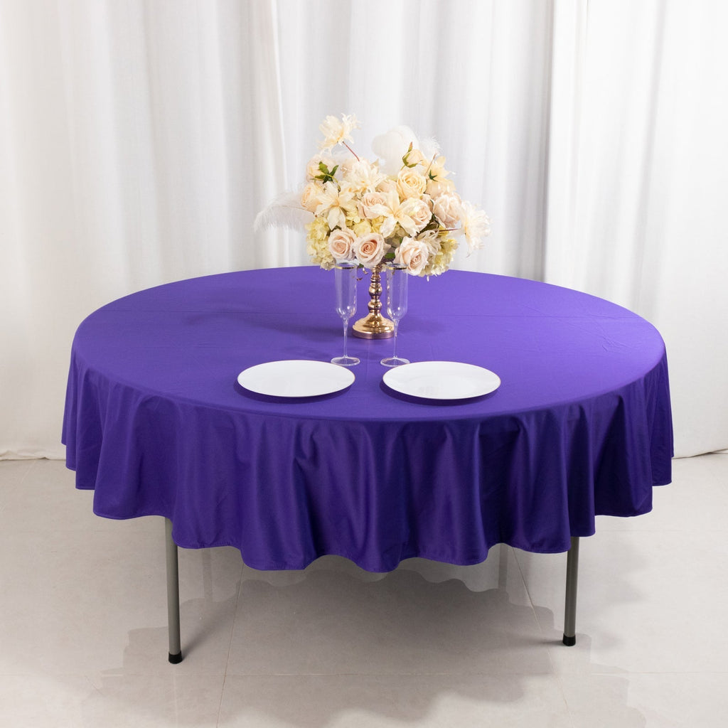 Scuba Round 90" Tablecloth Purple - Wrinkle Free & Stain Resistant Table Cover - Bell Racket Store