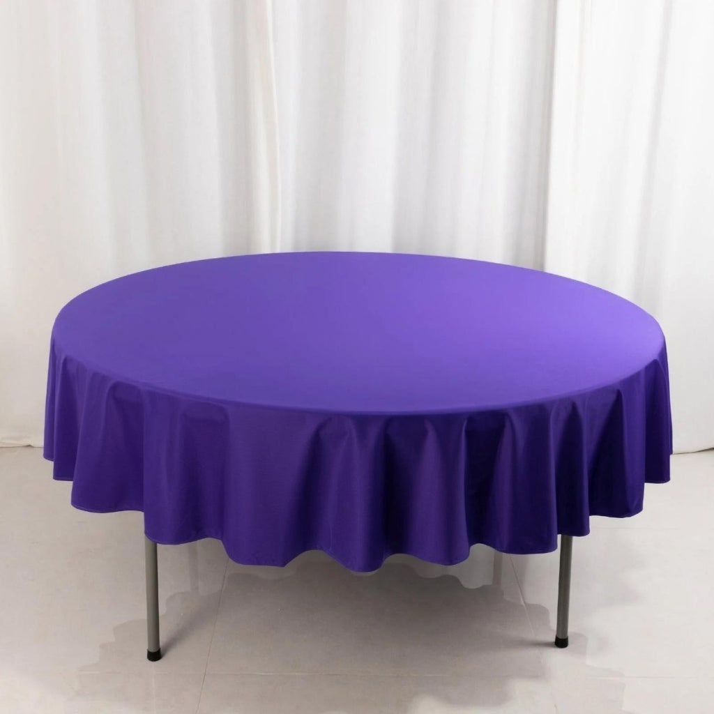 Scuba Round 90" Tablecloth Purple - Wrinkle Free & Stain Resistant Table Cover - Bell Racket Store