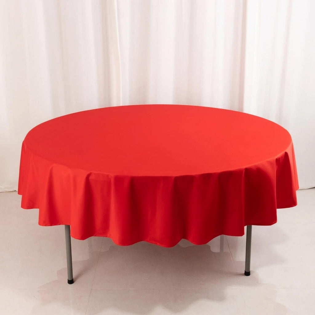 Scuba Round 90" Tablecloth Red - Wrinkle Free & Stain Resistant Table Cover - Bell Racket Store