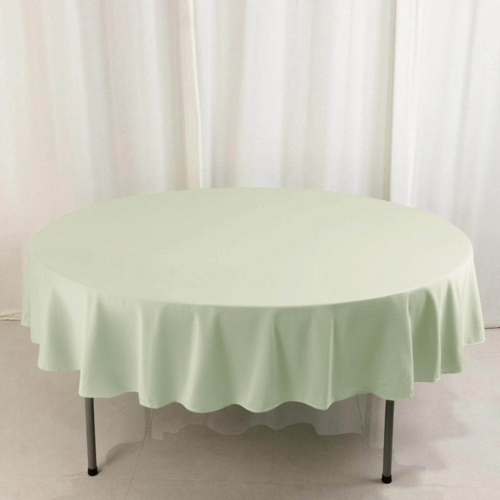 Scuba Round 90" Tablecloth Sage Green - Wrinkle Free & Stain Resistant Table Cover - Bell Racket Store
