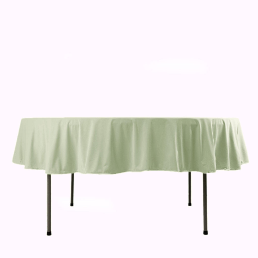 Scuba Round 90" Tablecloth Sage Green - Wrinkle Free & Stain Resistant Table Cover - Bell Racket Store