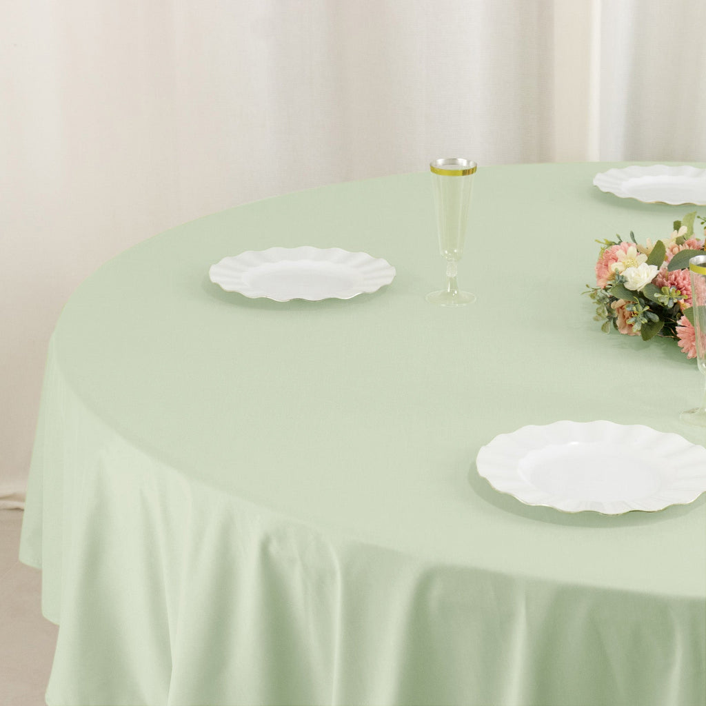 Scuba Round 90" Tablecloth Sage Green - Wrinkle Free & Stain Resistant Table Cover - Bell Racket Store