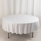 Scuba Round 90" Tablecloth White - Wrinkle Free & Stain Resistant Table Cover for Weddings and Banquets - Bell Racket Store