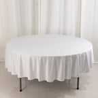 Scuba Round 90" Tablecloth White - Wrinkle Free & Stain Resistant Table Cover for Weddings and Banquets - Bell Racket Store
