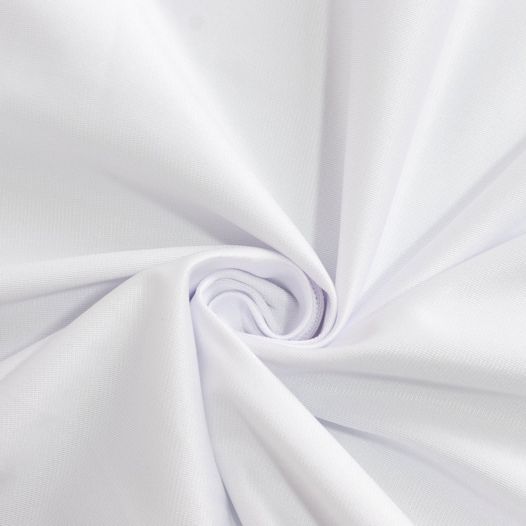 Scuba Round 90" Tablecloth White - Wrinkle Free & Stain Resistant Table Cover for Weddings and Banquets - Bell Racket Store