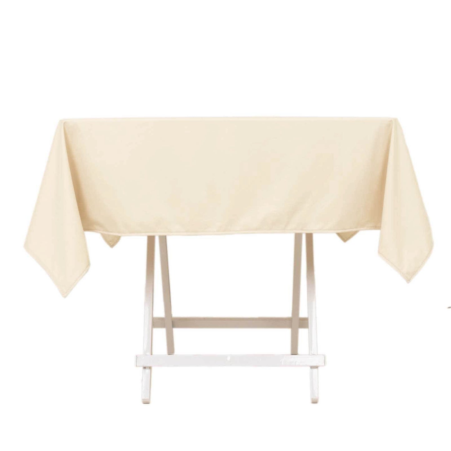 Scuba Square 54"x54" Tablecloth Beige - Wrinkle Free & Stain Resistant Table Cover - Bell Racket Store