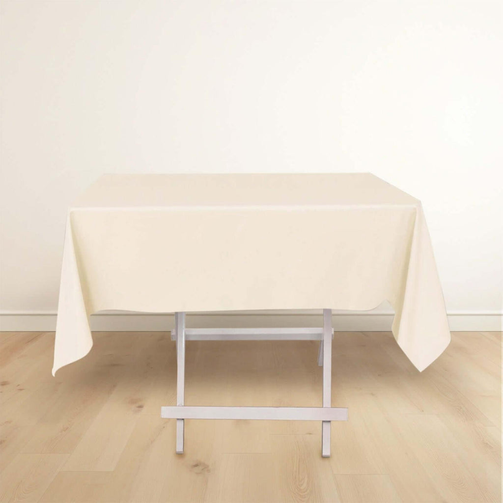 Scuba Square 54"x54" Tablecloth Beige - Wrinkle Free & Stain Resistant Table Cover - Bell Racket Store