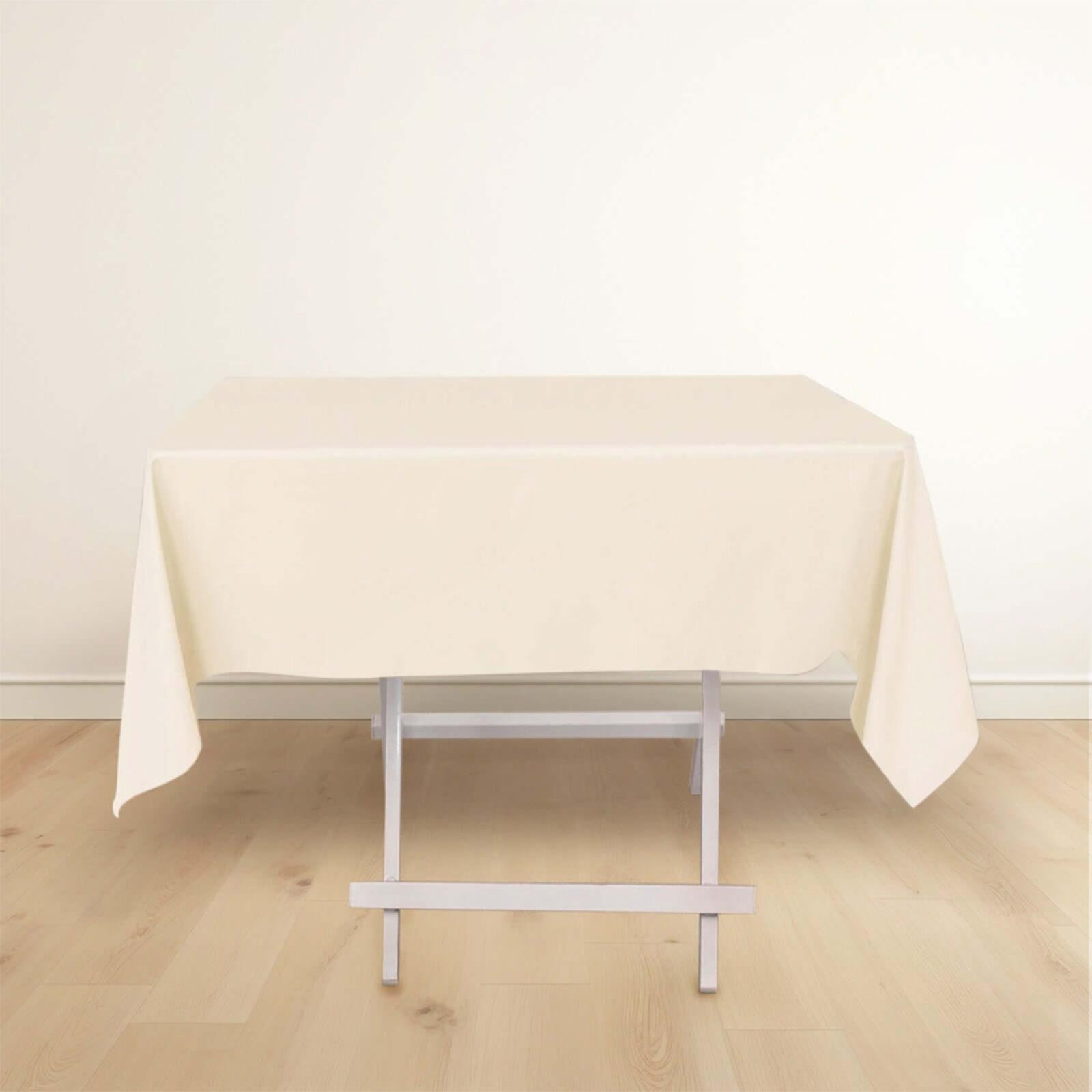 Scuba Square 54"x54" Tablecloth Beige - Wrinkle Free & Stain Resistant Table Cover - Bell Racket Store