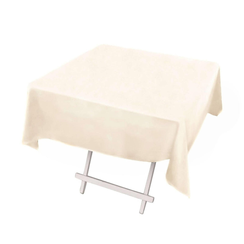 Scuba Square 54"x54" Tablecloth Beige - Wrinkle Free & Stain Resistant Table Cover - Bell Racket Store