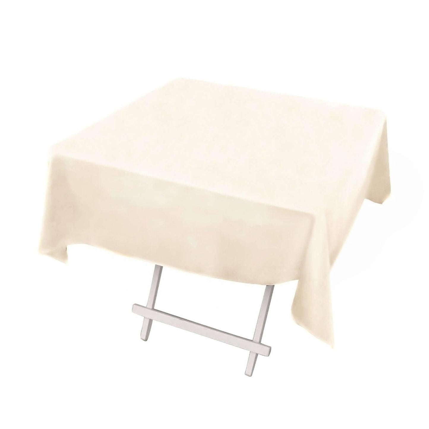 Scuba Square 54"x54" Tablecloth Beige - Wrinkle Free & Stain Resistant Table Cover - Bell Racket Store
