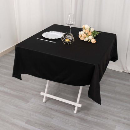 Scuba Square 54"x54" Tablecloth Black - Wrinkle Free & Stain Resistant Table Cover - Bell Racket Store