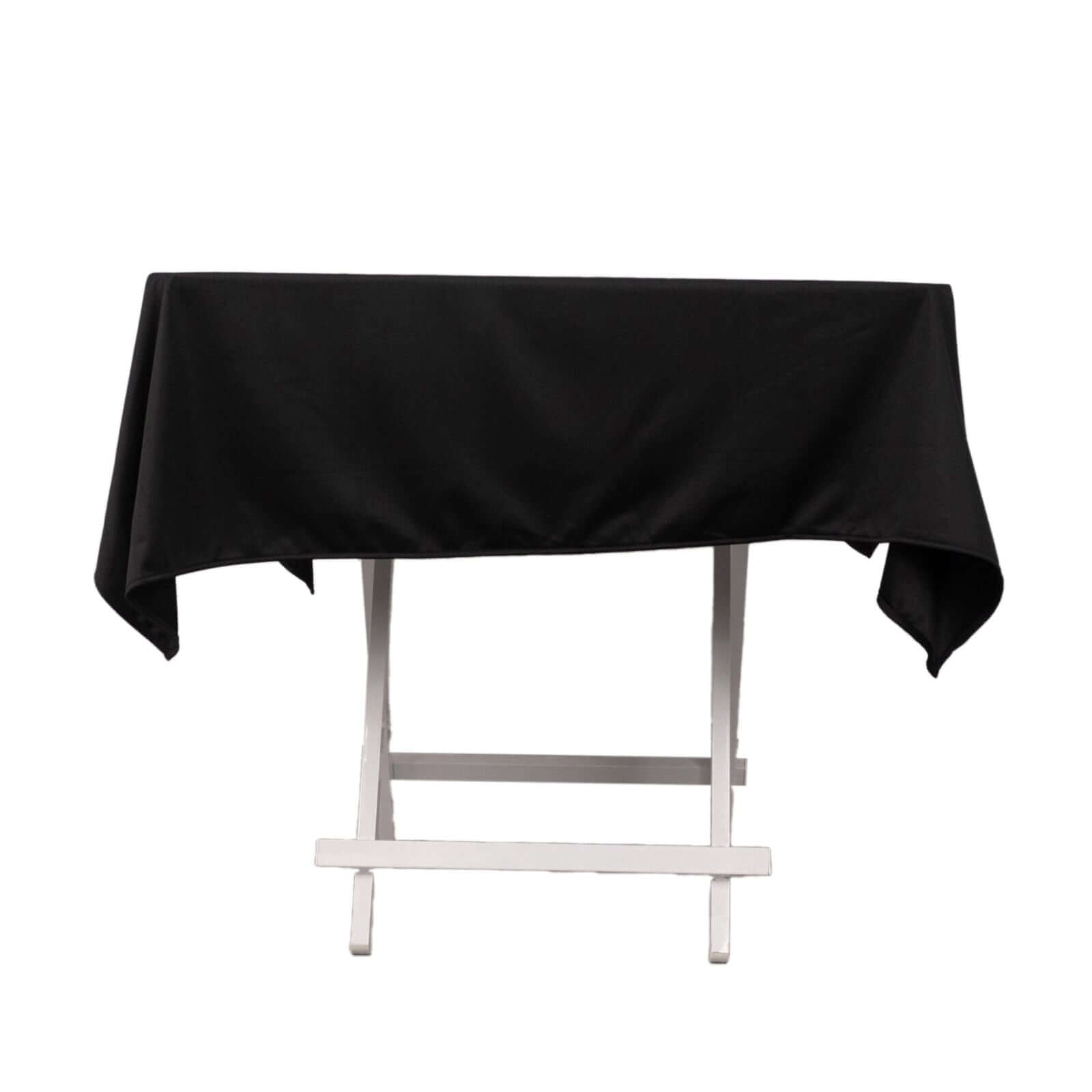 Scuba Square 54"x54" Tablecloth Black - Wrinkle Free & Stain Resistant Table Cover - Bell Racket Store