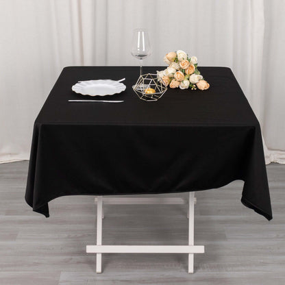Scuba Square 54"x54" Tablecloth Black - Wrinkle Free & Stain Resistant Table Cover - Bell Racket Store