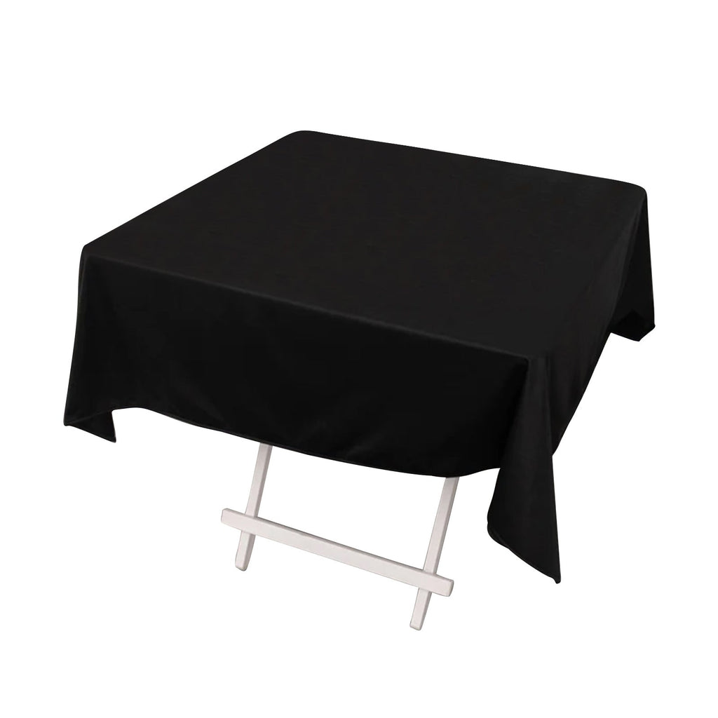 Scuba Square 54"x54" Tablecloth Black - Wrinkle Free & Stain Resistant Table Cover - Bell Racket Store