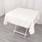 Scuba Square 54"x54" Tablecloth Ivory - Wrinkle Free & Stain Resistant Table Cover - Bell Racket Store