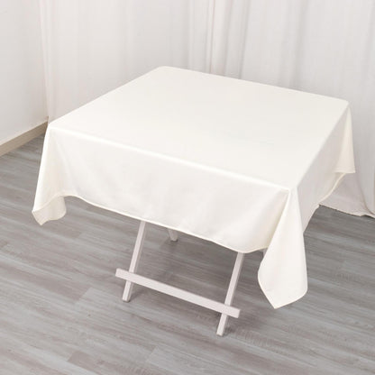 Scuba Square 54"x54" Tablecloth Ivory - Wrinkle Free & Stain Resistant Table Cover - Bell Racket Store