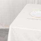 Scuba Square 54"x54" Tablecloth Ivory - Wrinkle Free & Stain Resistant Table Cover - Bell Racket Store