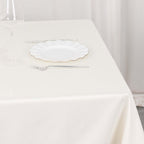 Scuba Square 54"x54" Tablecloth Ivory - Wrinkle Free & Stain Resistant Table Cover - Bell Racket Store