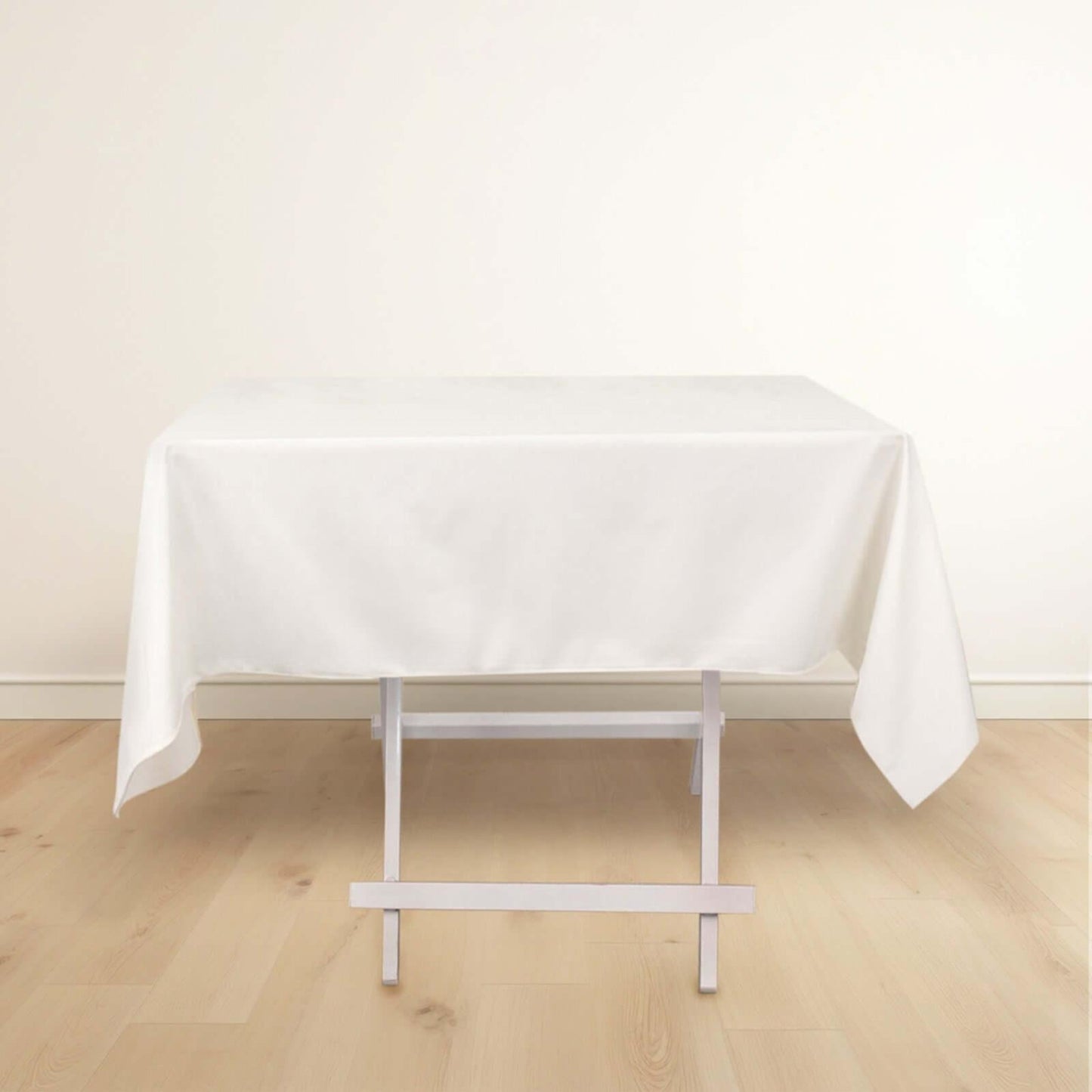 Scuba Square 54"x54" Tablecloth Ivory - Wrinkle Free & Stain Resistant Table Cover - Bell Racket Store