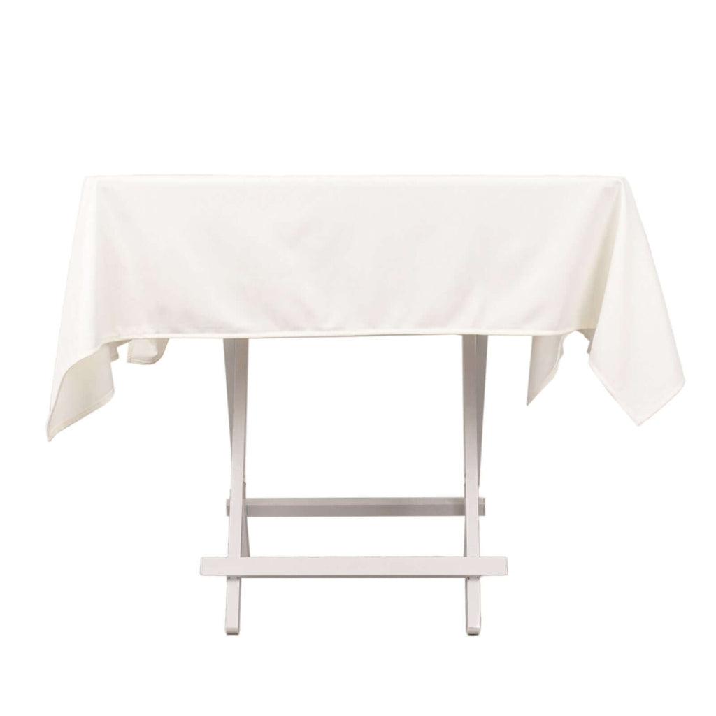 Scuba Square 54"x54" Tablecloth Ivory - Wrinkle Free & Stain Resistant Table Cover - Bell Racket Store