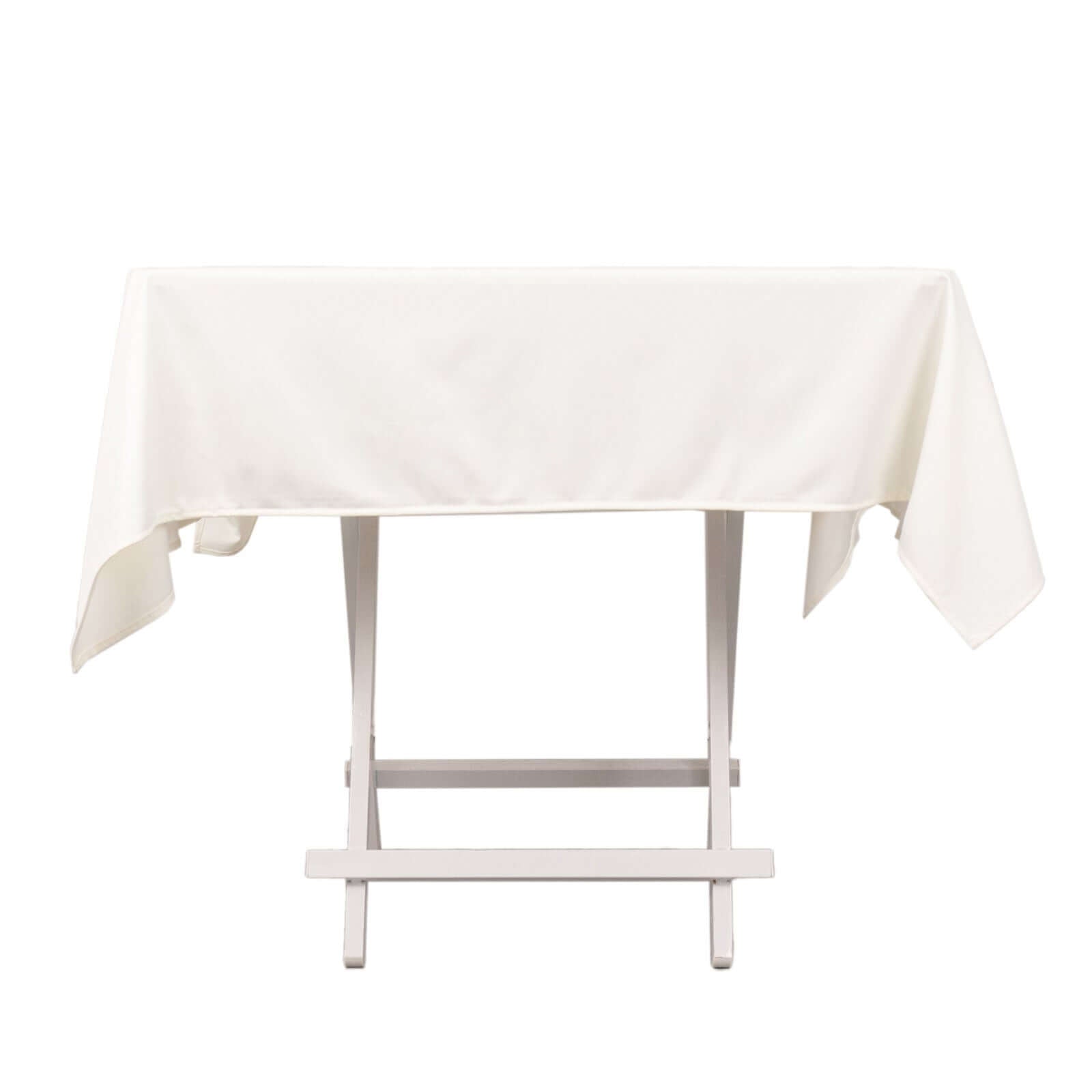 Scuba Square 54"x54" Tablecloth Ivory - Wrinkle Free & Stain Resistant Table Cover - Bell Racket Store