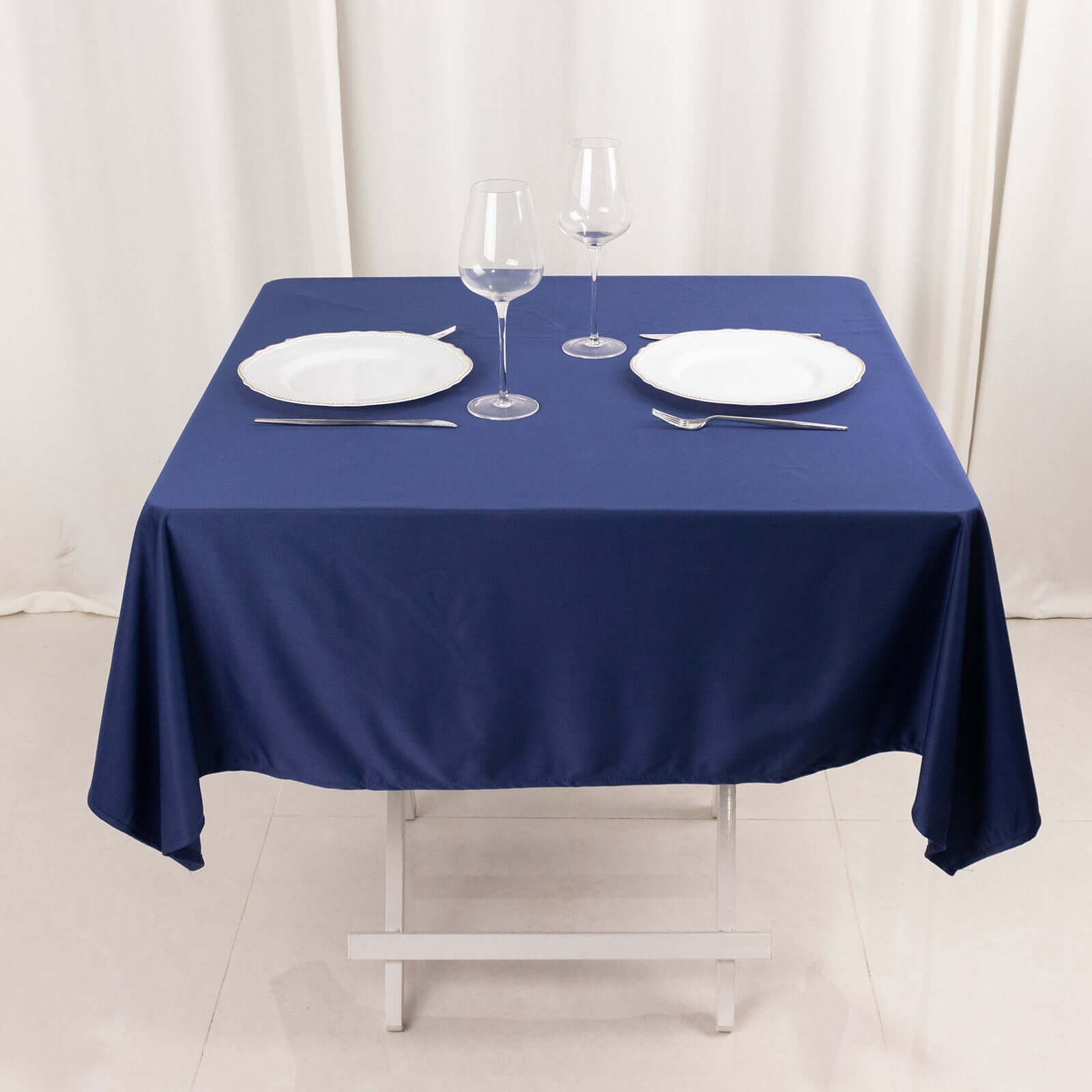 Scuba Square 54"x54" Tablecloth Navy Blue - Wrinkle Free & Stain Resistant Table Cover - Bell Racket Store