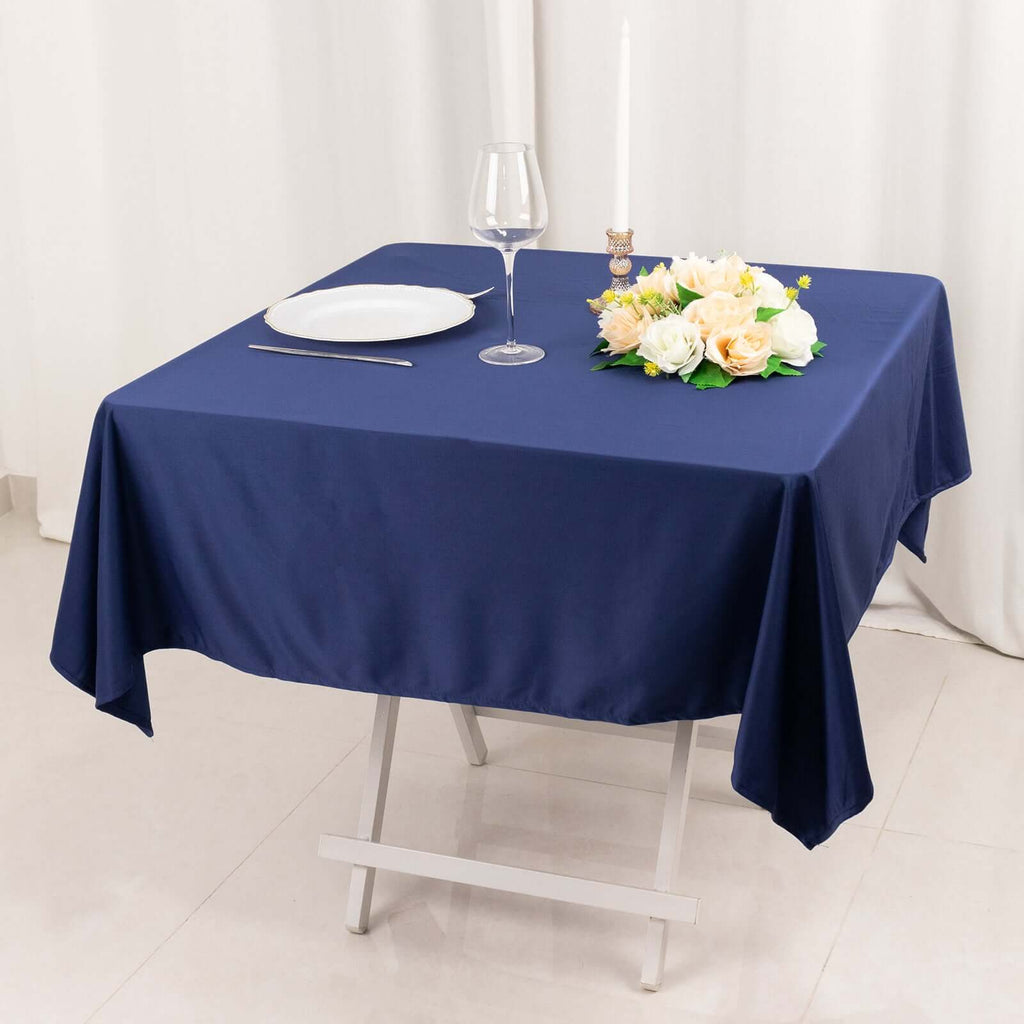 Scuba Square 54"x54" Tablecloth Navy Blue - Wrinkle Free & Stain Resistant Table Cover - Bell Racket Store