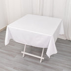 Scuba Square 54"x54" Tablecloth White - Wrinkle Free & Stain Resistant Table Cover for Weddings & Events - Bell Racket Store