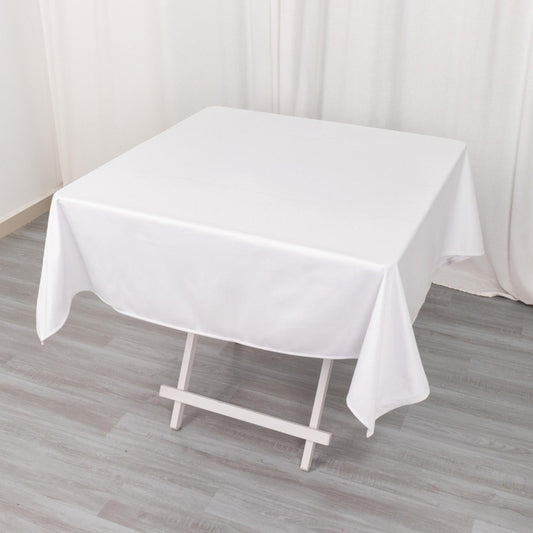 Scuba Square 54"x54" Tablecloth White - Wrinkle Free & Stain Resistant Table Cover for Weddings & Events - Bell Racket Store